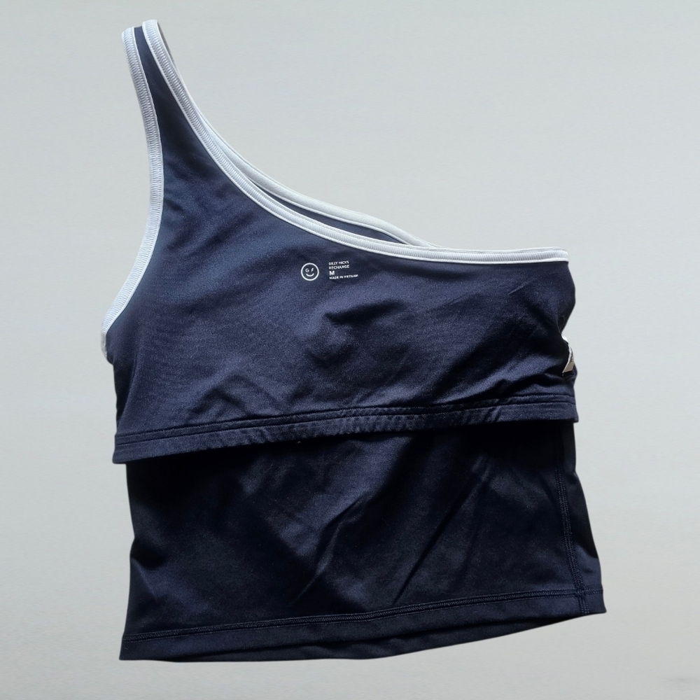 Gilly Hicks One-Shoulder Asymmetrical Tank with Built-In Bra - Very Preppy & Y2K - Picture 4 of 9